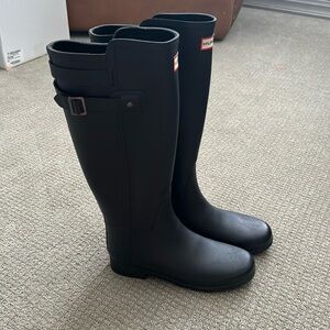 EUC Women’s Hunter Rain Boots Original Refined Matte Black Size 39